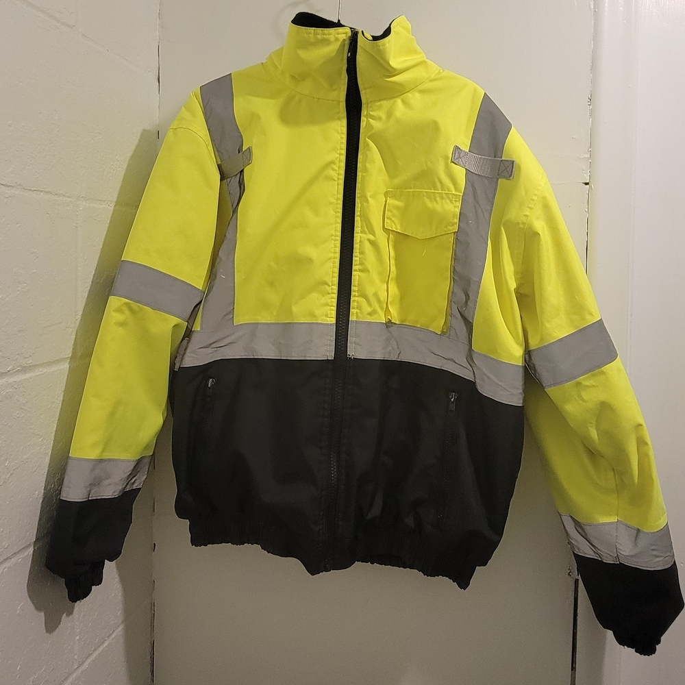 High-Visibility Yellow & Black Safety Jacket L And Vest XL